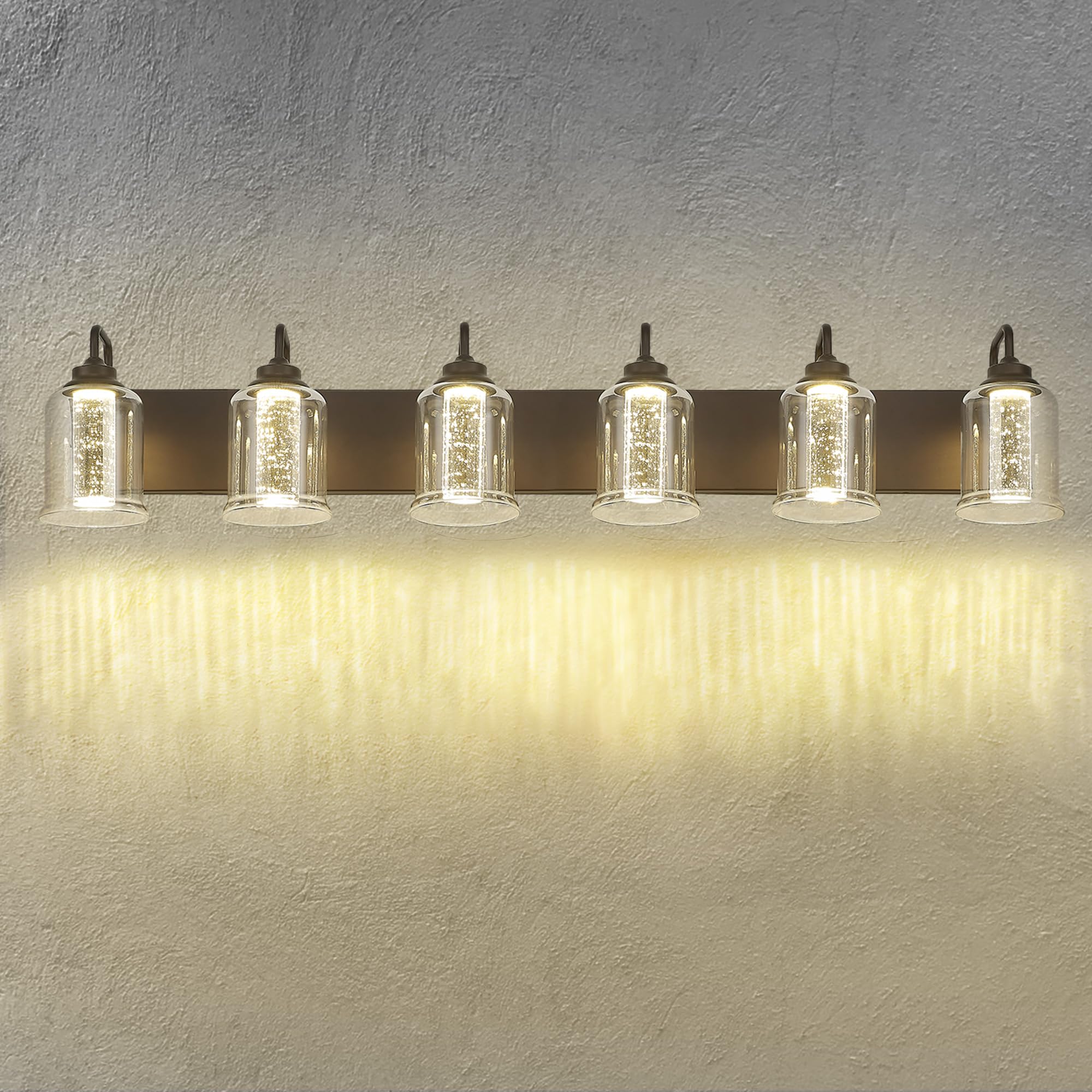 zeyu 40W 6 Light Bathroom Light Fixtures, 44 Inch LED Vanity Wall